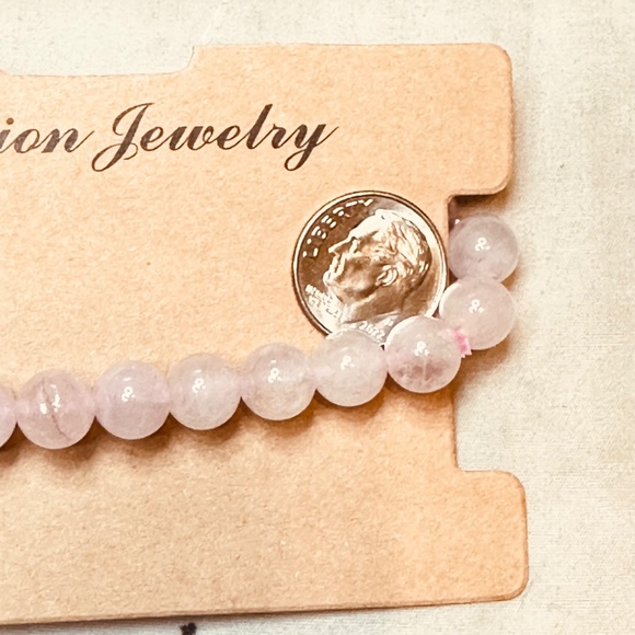 Rose Quartz Crystal Stretchy Bracelet Genuine Stones EUC Great Stretch - Picture 7 of 10